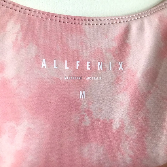 ALL FENIX x ANTHROPOLOGIE BLUSH PINK TIE DYE MOISTURE WICK LONG BRA SIZE MEDIUM - Picture 13 of 14